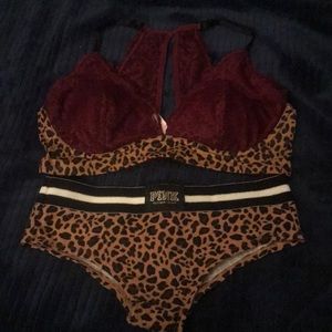 VS  pink bralette with matching panties